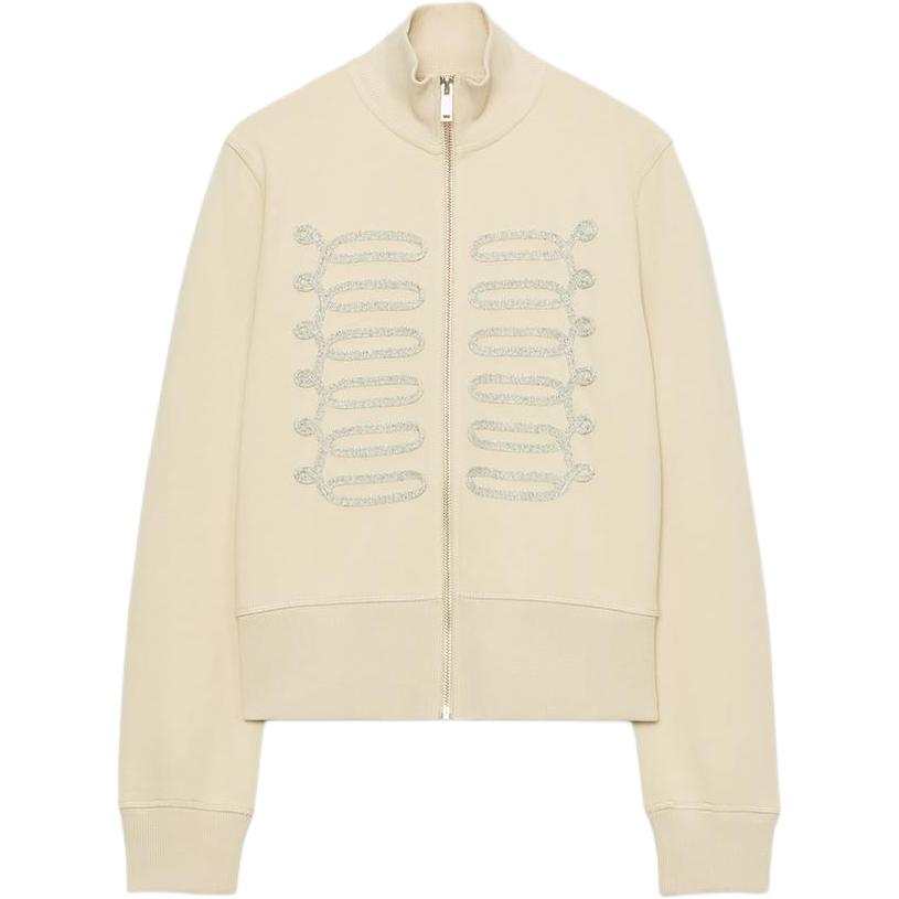 ZARA Sweatshirts Women's White Stand Collar Moderate