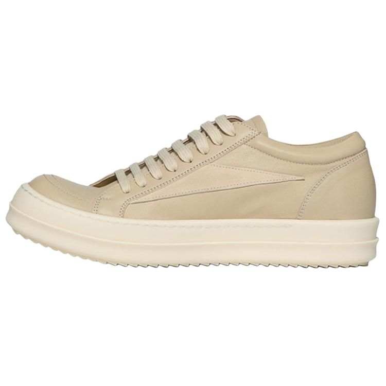 RICK OWENS Skateboard Shoes Men's Low Top Sand & Cream & White