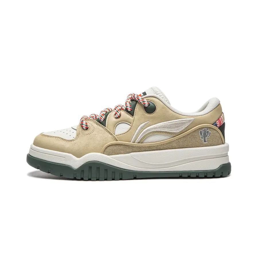 Li-Ning Li Ning Skateboard Shoes Men's Low Top Ecru Green Red Color Block