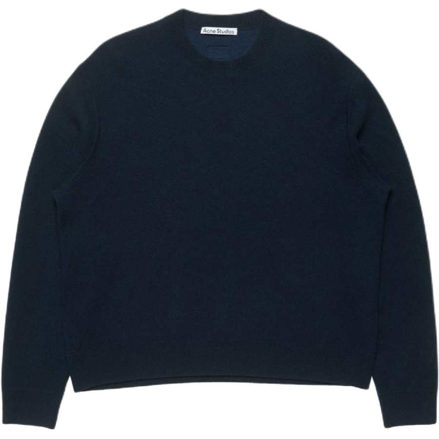 Acne Studios Acne Studios Cashmere Sweaters Men's Ink Blue Crew Neck Moderate