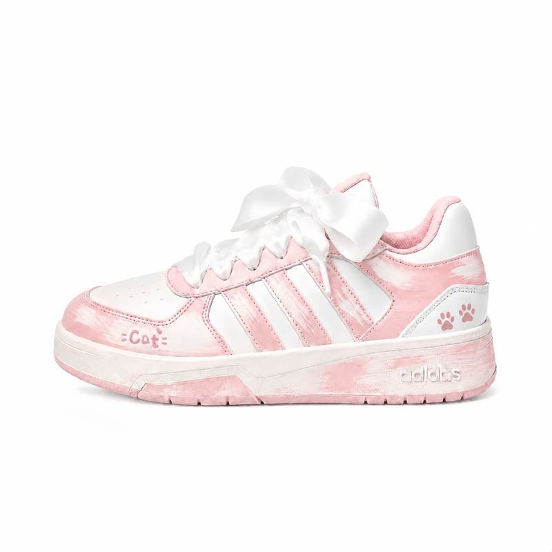 Adidas Adidas COURTBEAT Skateboard Shoes Women's Low Top Pink White