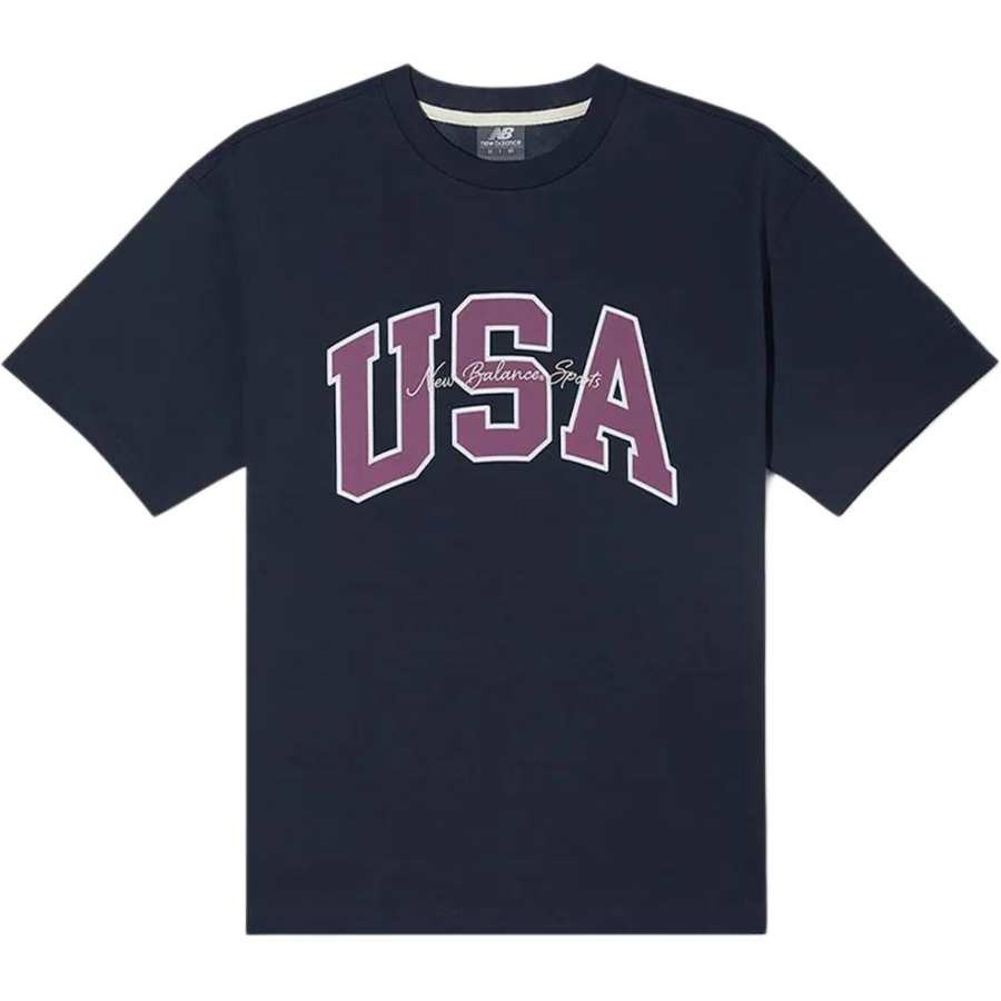 New Balance New Balance T Shirts Unisex Marine Blue Crew Neck