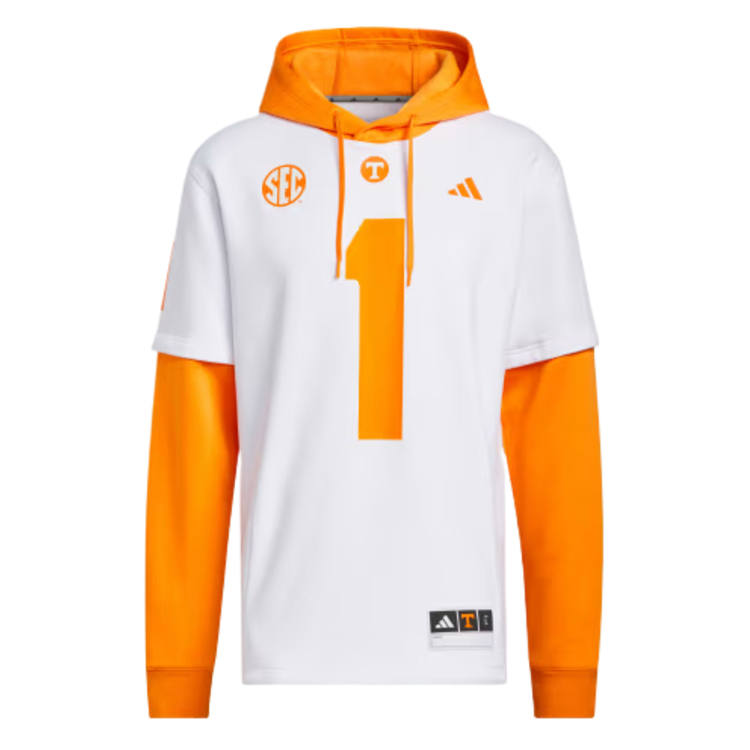 Adidas Adidas Sweatshirts Men's White/Bright Orange Hooded Non Detachable Moderate