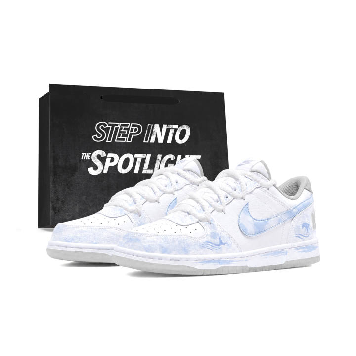 Nike Nike Big Skateboard Shoes Men's Low Top Blue/White/Gray