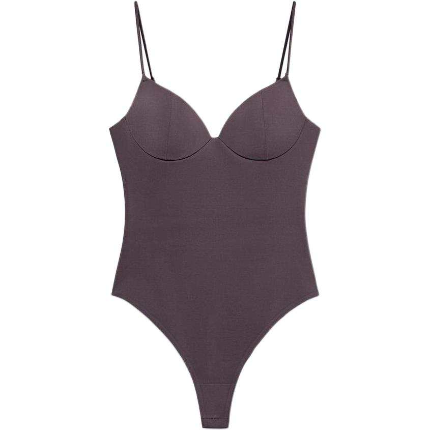 ZARA Bodysuits Women's Eggplant Purple Camisole