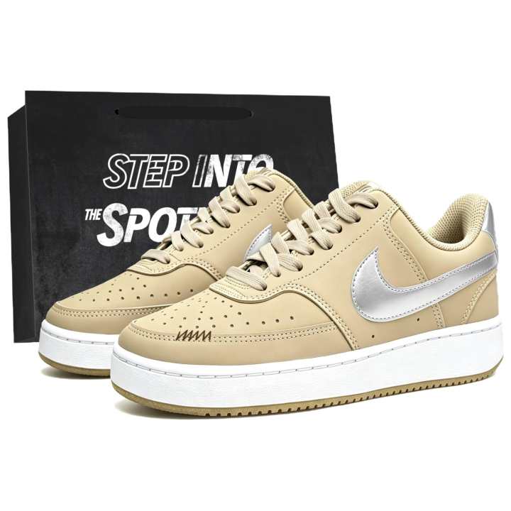 Nike Nike Court Vision Low Skateboard Shoes Unisex Low Top Silver/Brown