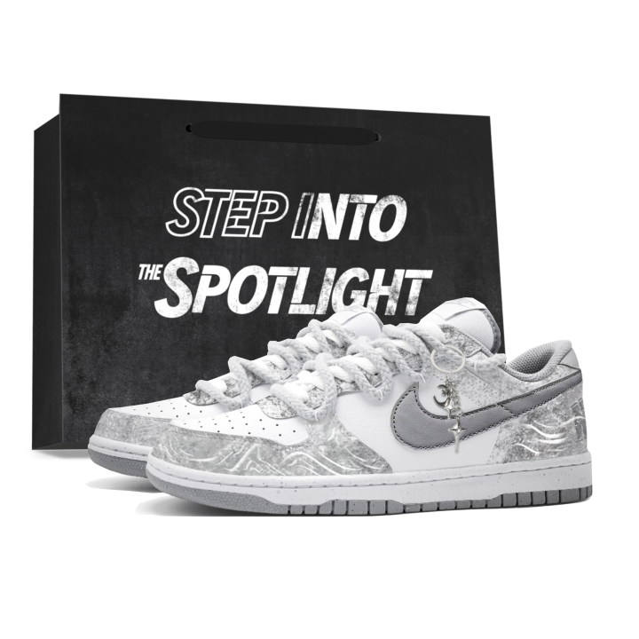 Nike Nike Big Skateboard Shoes Unisex Low Top Gray White