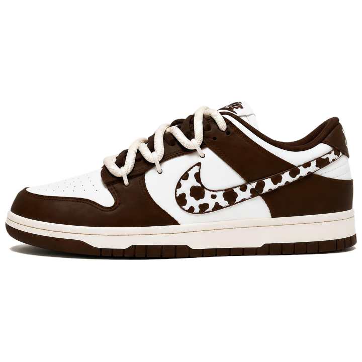 Nike Nike Dunk Skateboard Shoes Unisex Low Top White Brown Cow Color Block