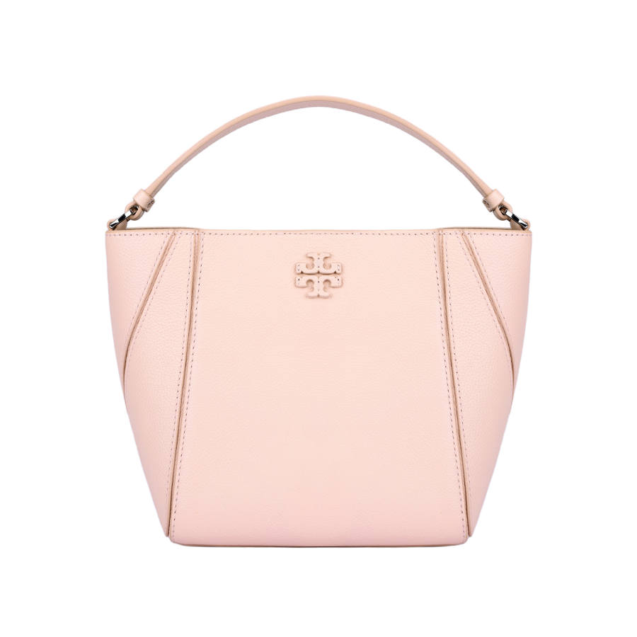 TORY BURCH McGraw Cow Leather Bucket Bag Handbag Small Women's Soft Powder