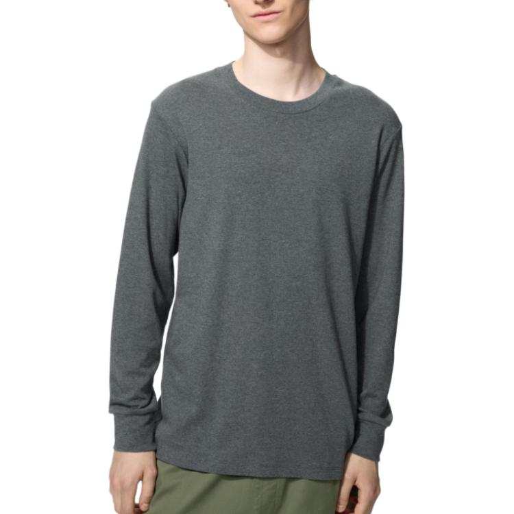 UNIQLO T Shirts Men's Dark Gray Crew Neck