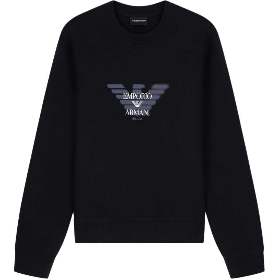 EMPORIO ARMANI Sweatshirts Men's Black Crew Neck Moderate Straight Fit