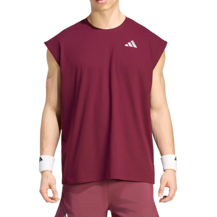 Adidas Adidas Tennis Tops Men's Chestnut Crew Neck Moderate