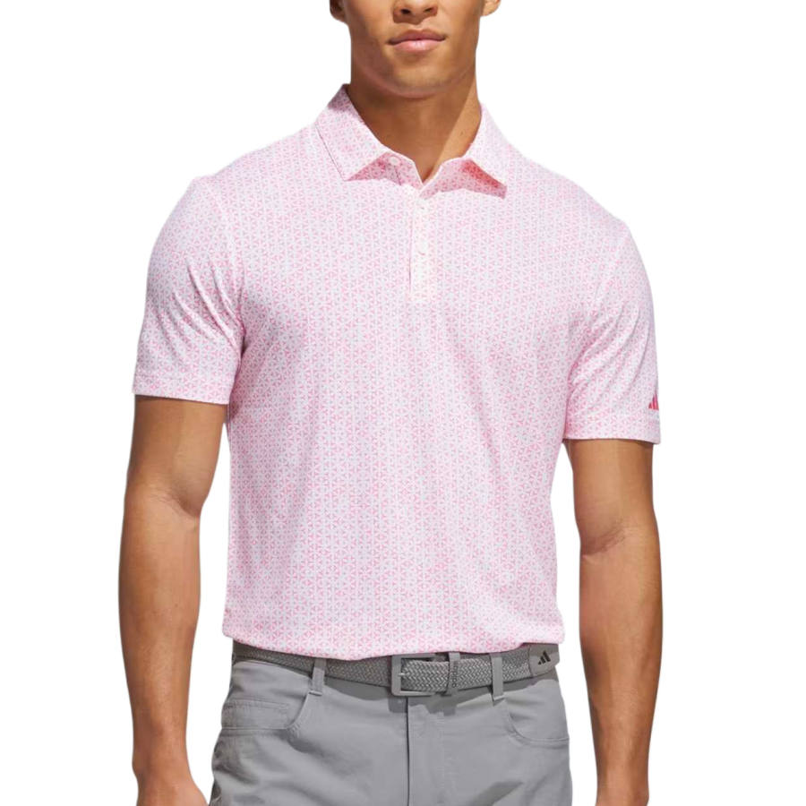 Adidas Adidas Ultimate365 Golf Clothing Men's White/Pure Turbo Color Polo Collar Moderate