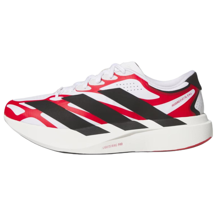 Adidas Adidas Adizero Evo SL Running Shoes Unisex Low Top Cloud White/Core Black/Team Power Red