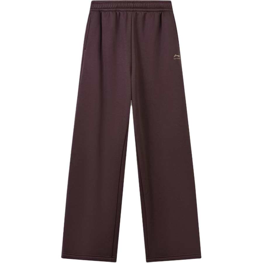 Li-Ning Li Ning Sports Life Collection Casual Pants Women's Mysterious Chocolate Umber Moderate Straight Fit Pants