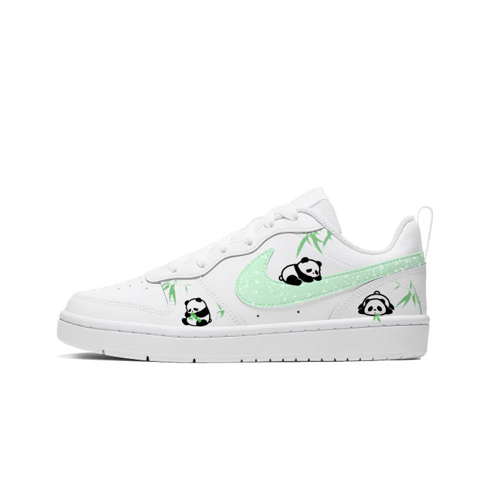 Nike Nike Court Borough Skateboard Shoes Unisex Low Top White Green Panda Colorway