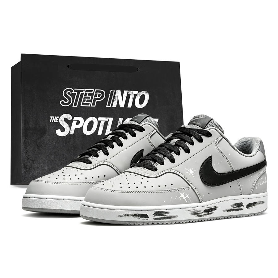 Nike Nike Court Vision Skateboard Shoes Unisex Low Top Black/White/Gray