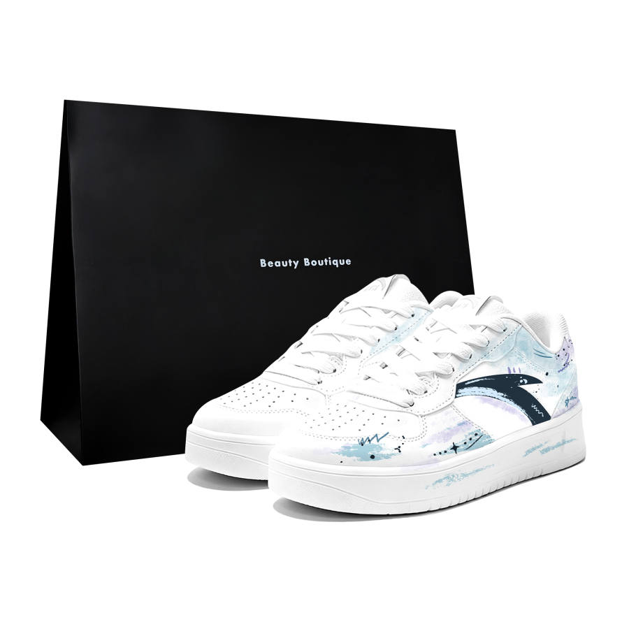ANTA Easy Skateboard Shoes Unisex Low Top White/Blue/Purple