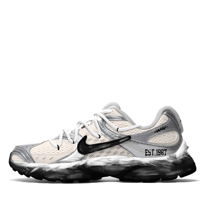 Nike Nike V5 RNR Casual Shoes Unisex Low Top Beige Silver Black Distressed Color Block