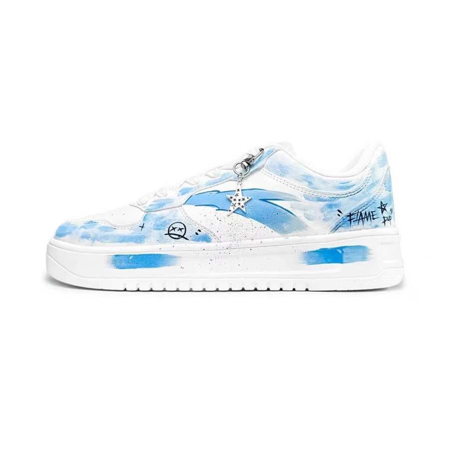 ANTA Easy Skateboard Shoes Unisex Low Top White/Blue