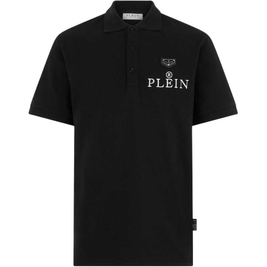PHILIPP PLEIN Polo Shirts Men's Black Polo Collar Moderate
