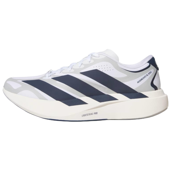 Adidas Adidas Adizero Evo SL Running Shoes Unisex Low Top Cloud White/Team Navy Blue/Lime Gray