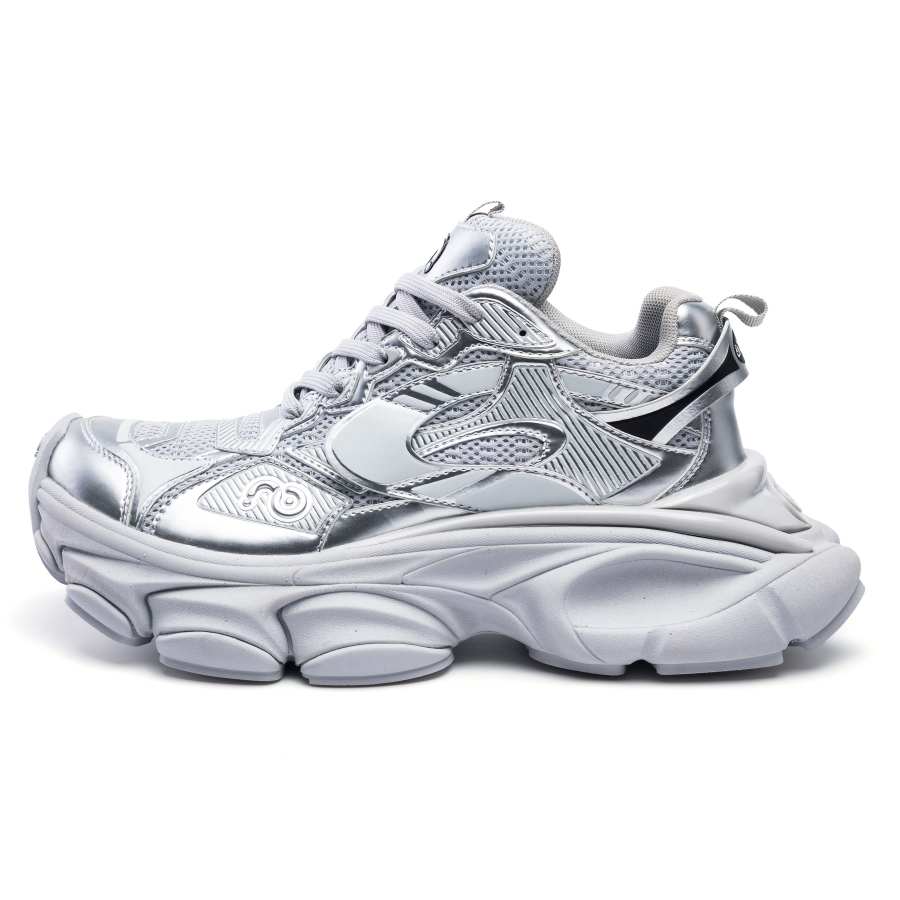 CN CN Platform 7CM High top Chunky Sneakers Unisex Silver
