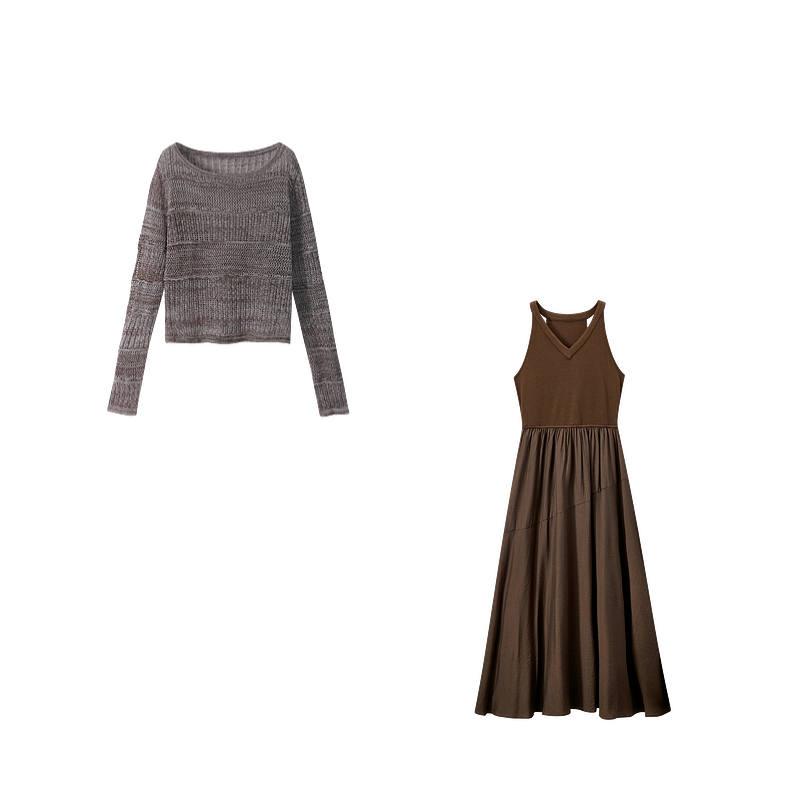 XIANGYING Casual Suits Women's Coffee Camisole Moderate