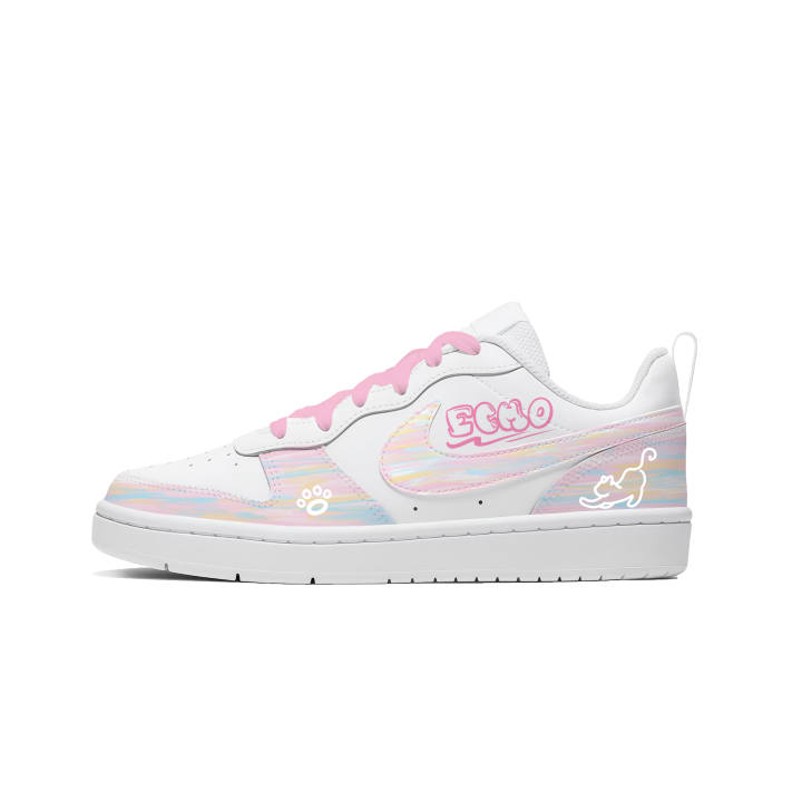 Nike Nike Court Borough Skateboard Shoes Unisex Low Top White & Macaron Gradient