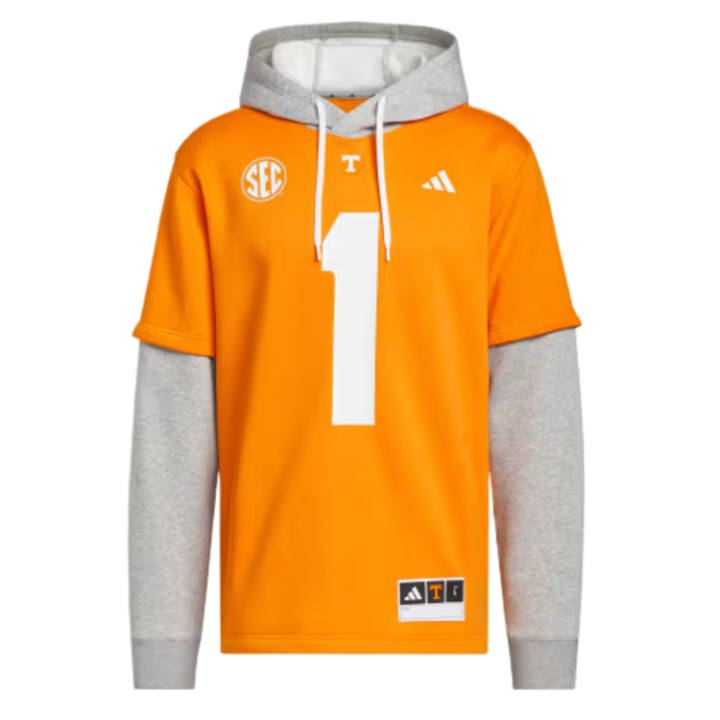 Adidas Adidas Sweatshirts Men's Bright Orange/Medium Gray Hooded Non Detachable Moderate