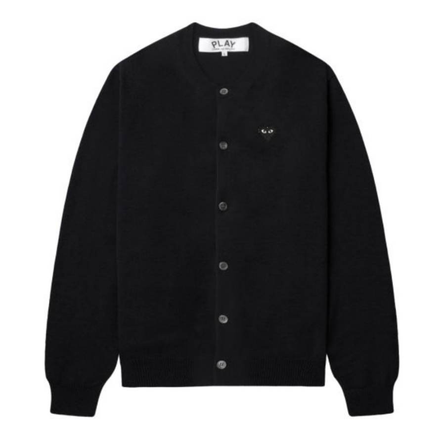 CDG Play Knitwear Unisex Black Crew Neck Thin Straight Fit