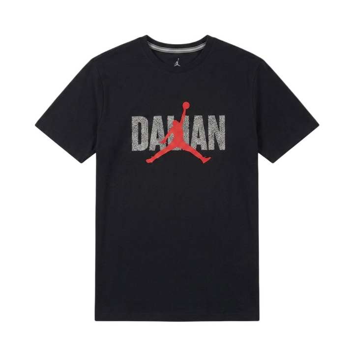Jordan Jordan T Shirts Men's Black Crew Neck Moderate Straight Fit
