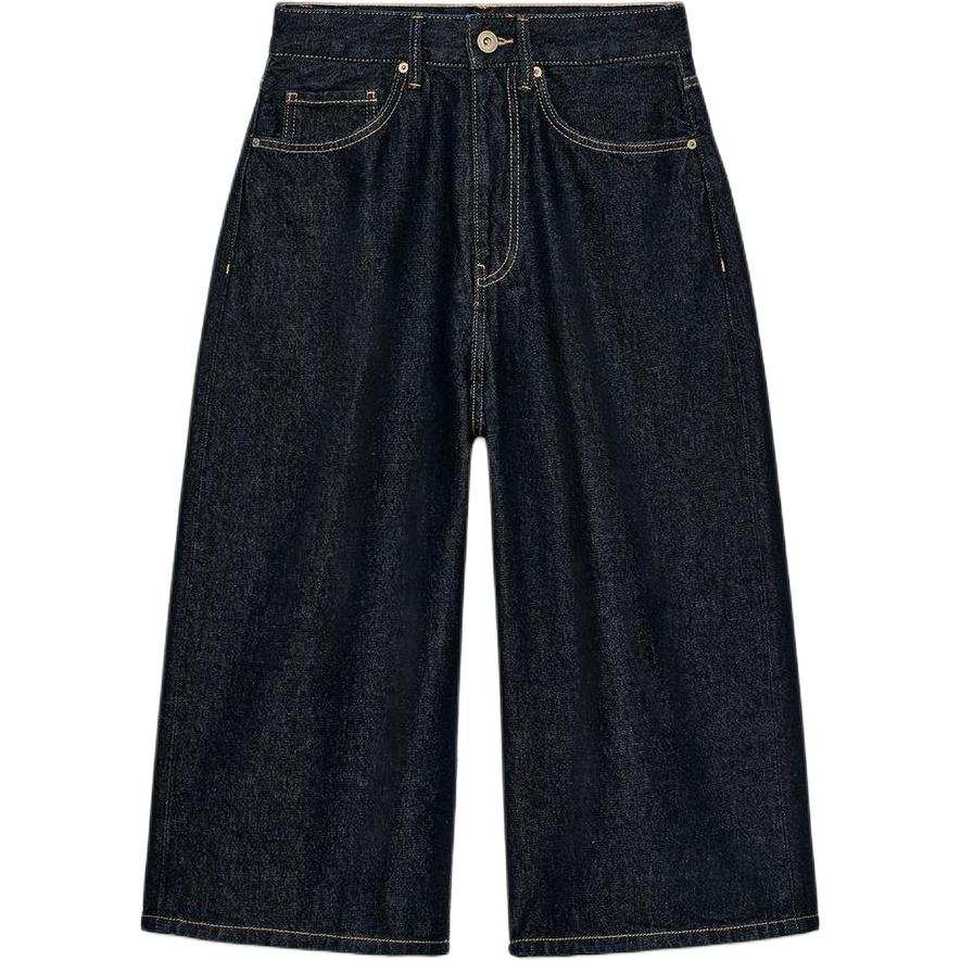 ZARA Trf Denim Shorts Women's Dark Indigo Cyan Moderate