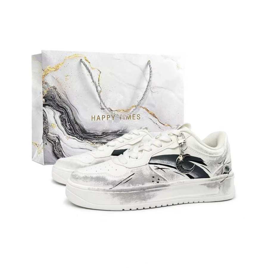 ANTA Easy Skateboard Shoes Unisex Low Top White/Gray