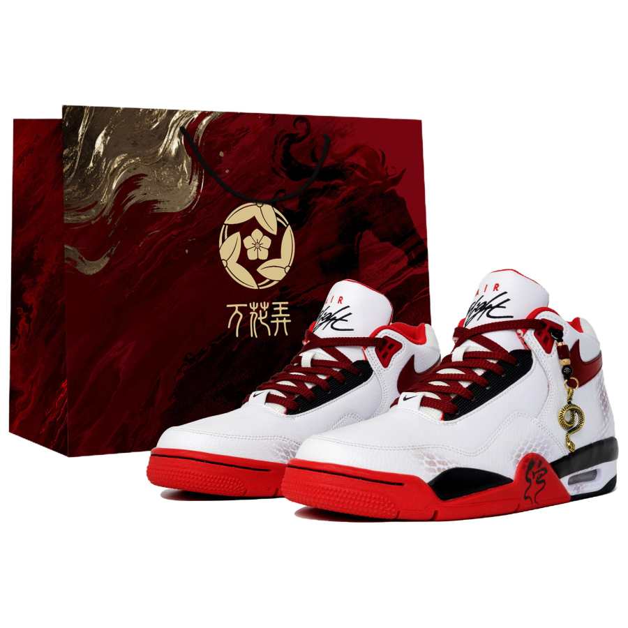 Nike Nike Flight Legacy Slip Resistant Abrasion Resistant Vintage Basketball Shoes Unisex Red White