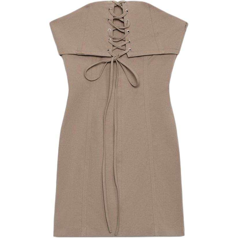 ZARA Sleeveless Dresses Women's Tan Moderate