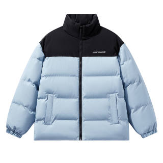 JEANSWEST Puffer Jackets Unisex Stand Collar Thickened Padded Puffer Jacket, Patchwork Puffer Jacket