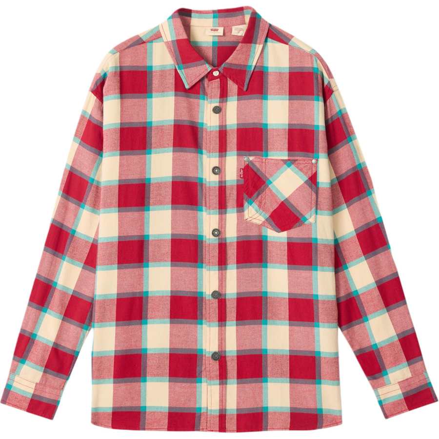 Levis Levis Shirts Unisex Red Plaid Lapel Moderate