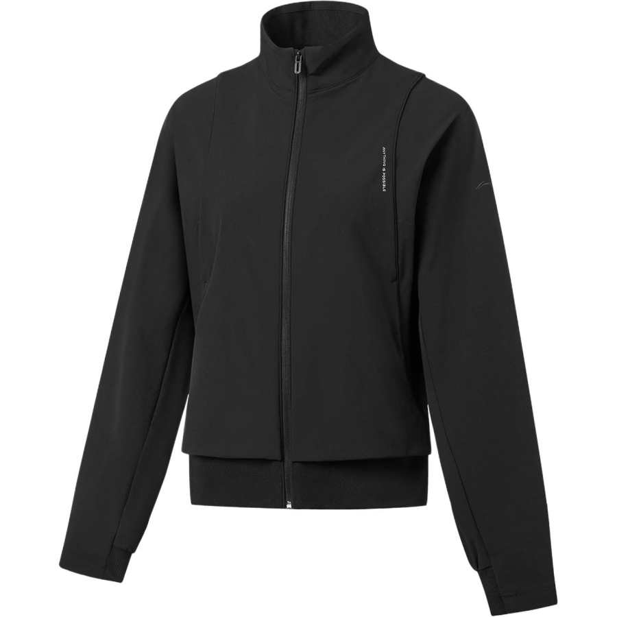 Li-Ning Li Ning Fitness Series Trench Coats Women's Black Stand Collar Moderate Straight Fit