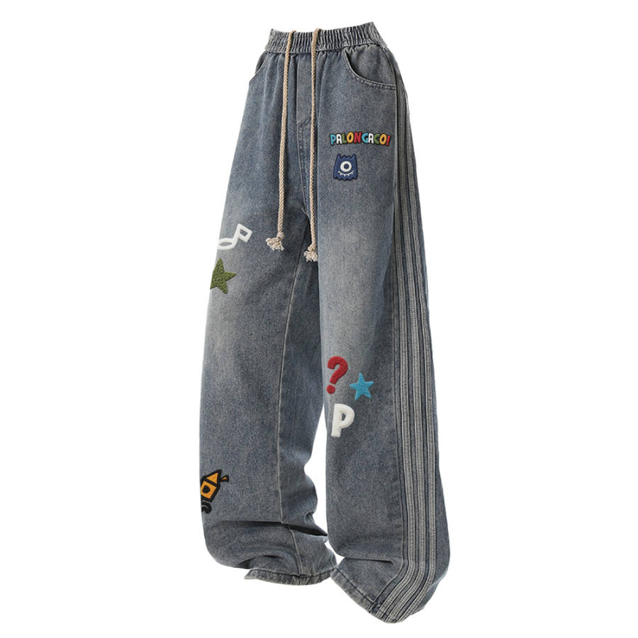 PAL ONGACO Jeans Unisex Moderate Wide Leg Pants