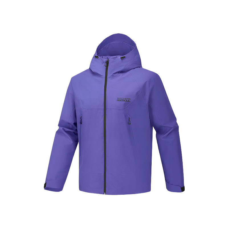 Skechers Windbreaker Jackets Unisex Bright Purple 00RM Hooded Non Detachable Moderate