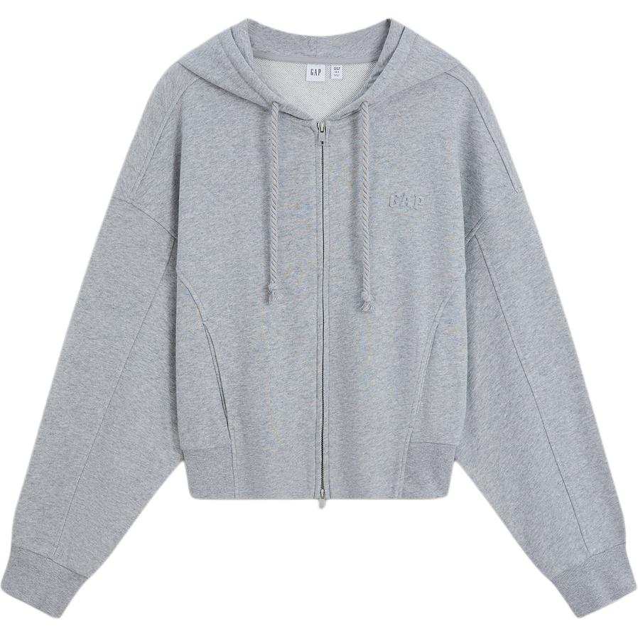GAP Sweatshirts Women's Gray Hooded Moderate Cardigan