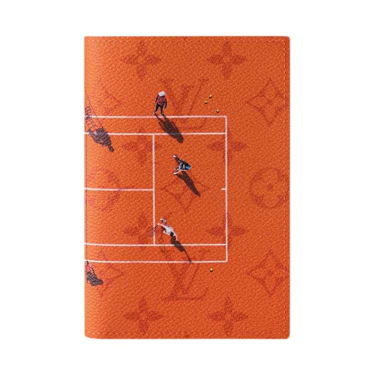 LOUIS VUITTON Colored Monogram Coated Canvas Artificial Leather Card Compartment Passport Holder Women's Brick Red