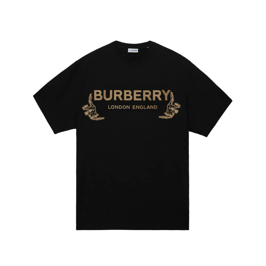 Burberry T Shirts Men's Black Crew Neck Straight Fit