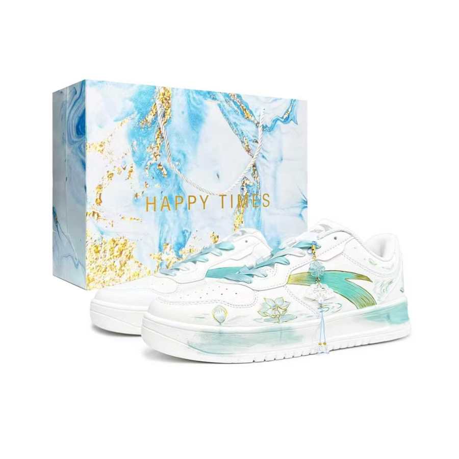 ANTA Easy Skateboard Shoes Unisex Low Top White/Green