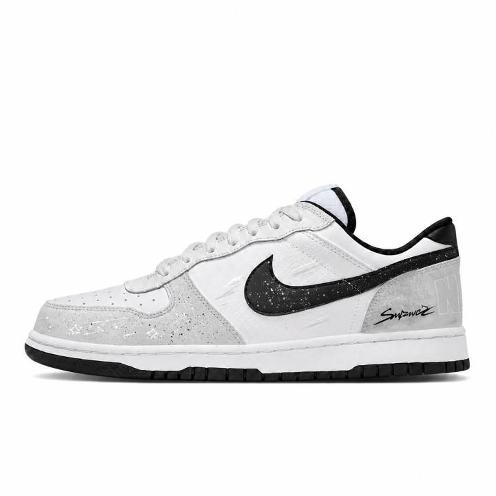 Nike Nike Big Skateboard Shoes Men's Low Top White Black Gray Baby's Breath