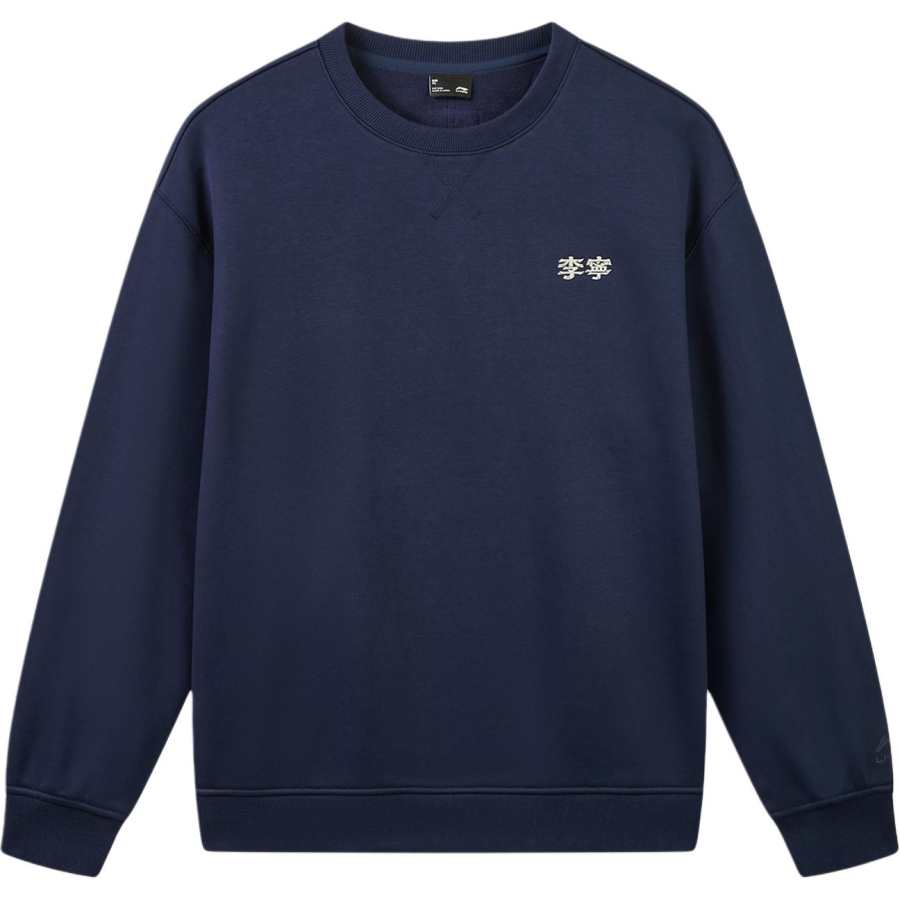 Li-Ning Li Ning Sports Life Collection Sweatshirts Unisex Lighthouse Blue Crew Neck Moderate Straight Fit