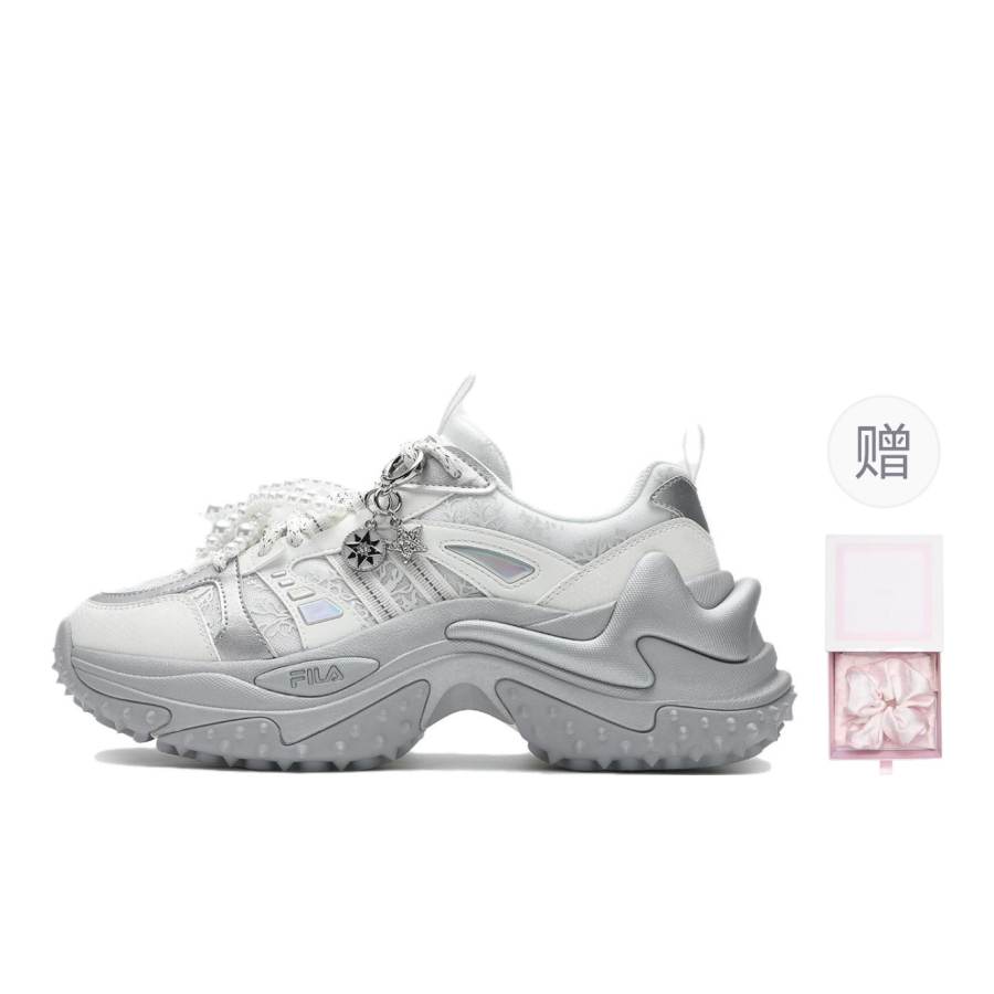 FILA SOFIA Fishbone Shoes Height Increasing Abrasion Resistant Lightweight Low top Chunky Sneakers Women's