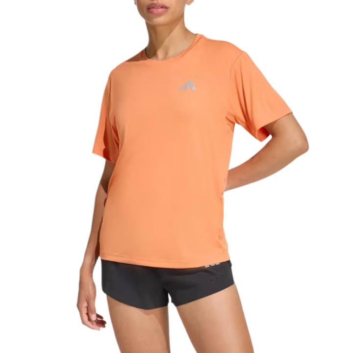Adidas Adidas Running T Shirts Women's Dark Orange Crew Neck Moderate