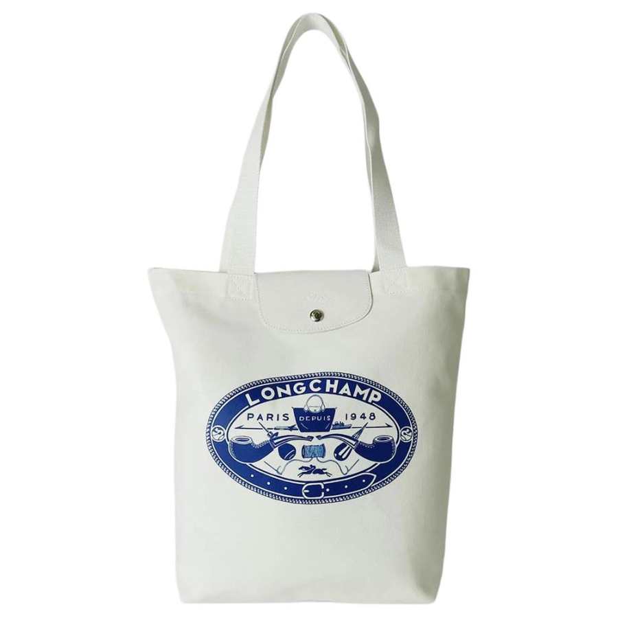 LONGCHAMP Le Pliage Collection Canvas Tote Bag, Shopping Bag, Handbag, Shoulder Bag Unisex White